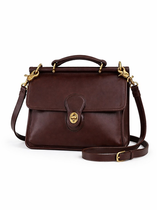 Vintage Coach NYC Station Bag Brown Glove Leather Crossbody Top Handle Rare USA - Picture 2 of 14